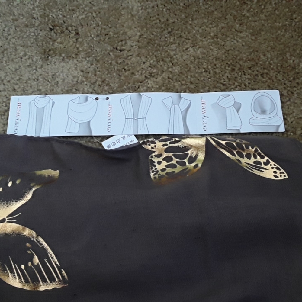 6 Views of wearing Versatile scarf.  Size is 27 width and 68 length.